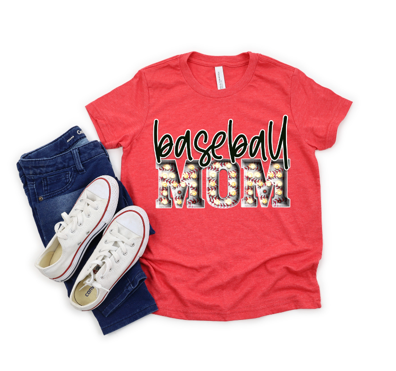 Baseball Mom bulbs DTF Print