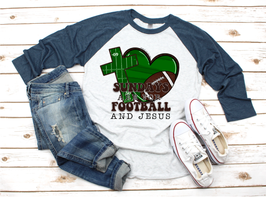 Sundays are for Football and Jesus DTF Print