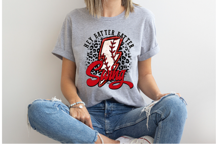 Hey Batter Batter Swing Bolt (Softball, Baseball, Both) DTF Print