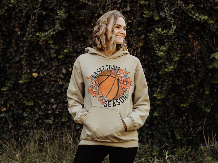 Basketball Season Floral DTF Print