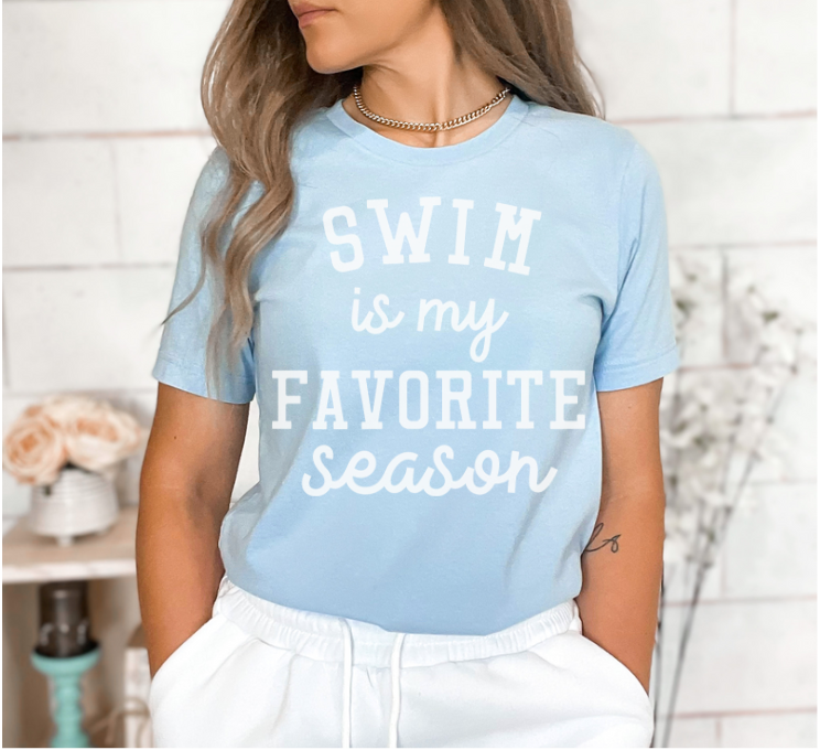 Swim is my Favorite Season (black/white) DTF Print