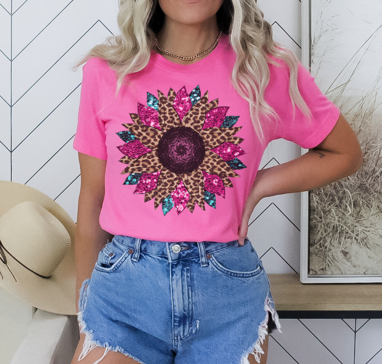 Glitter Sunflower DTF Print