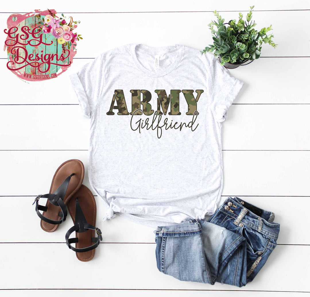 Army Girlfriend Camouflage DTF Print