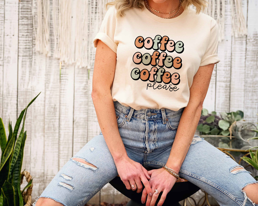 Coffee Coffee Coffee Please Retro DTF Print