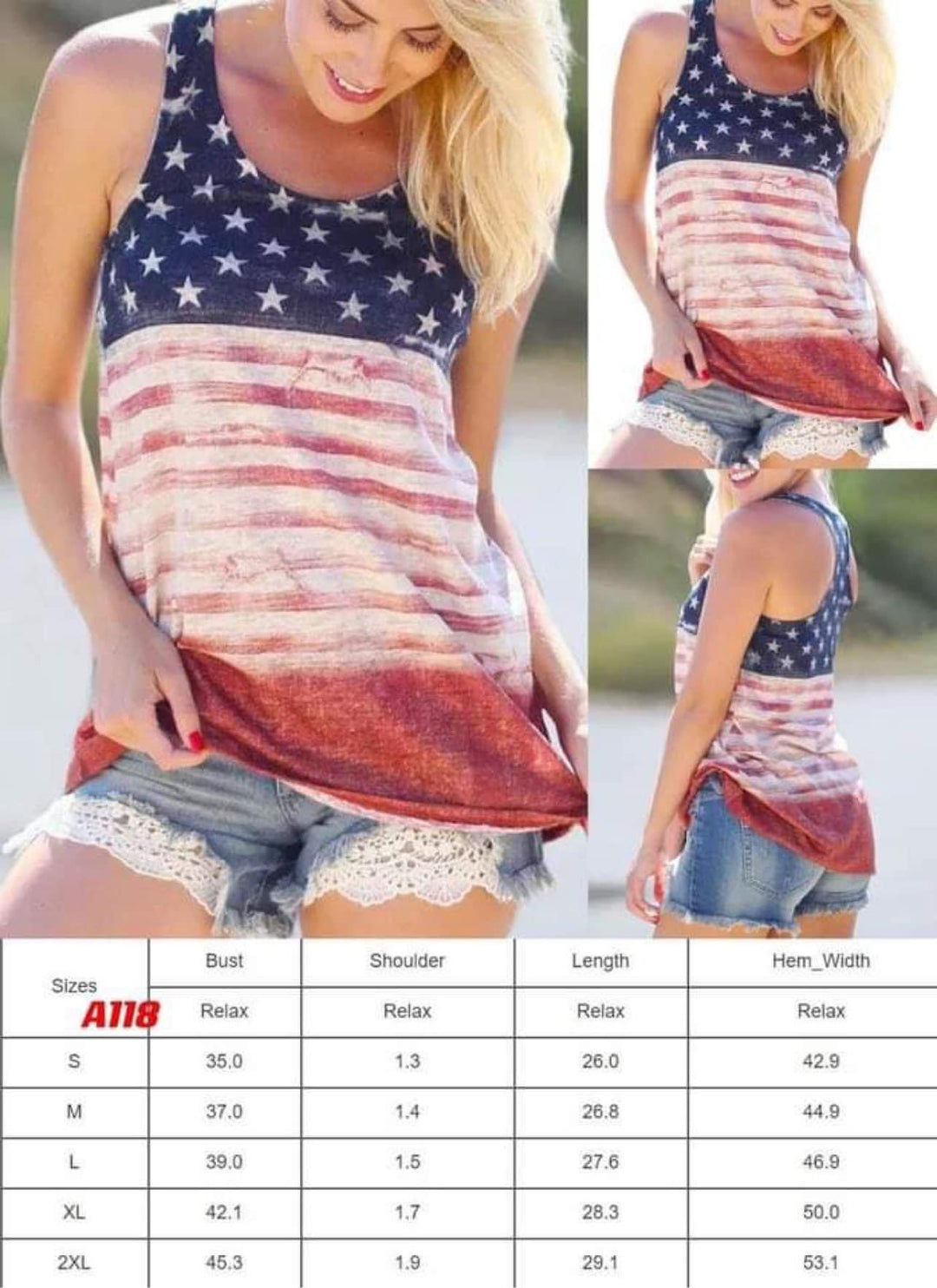 American Flag Patriotic Racerback Tanks