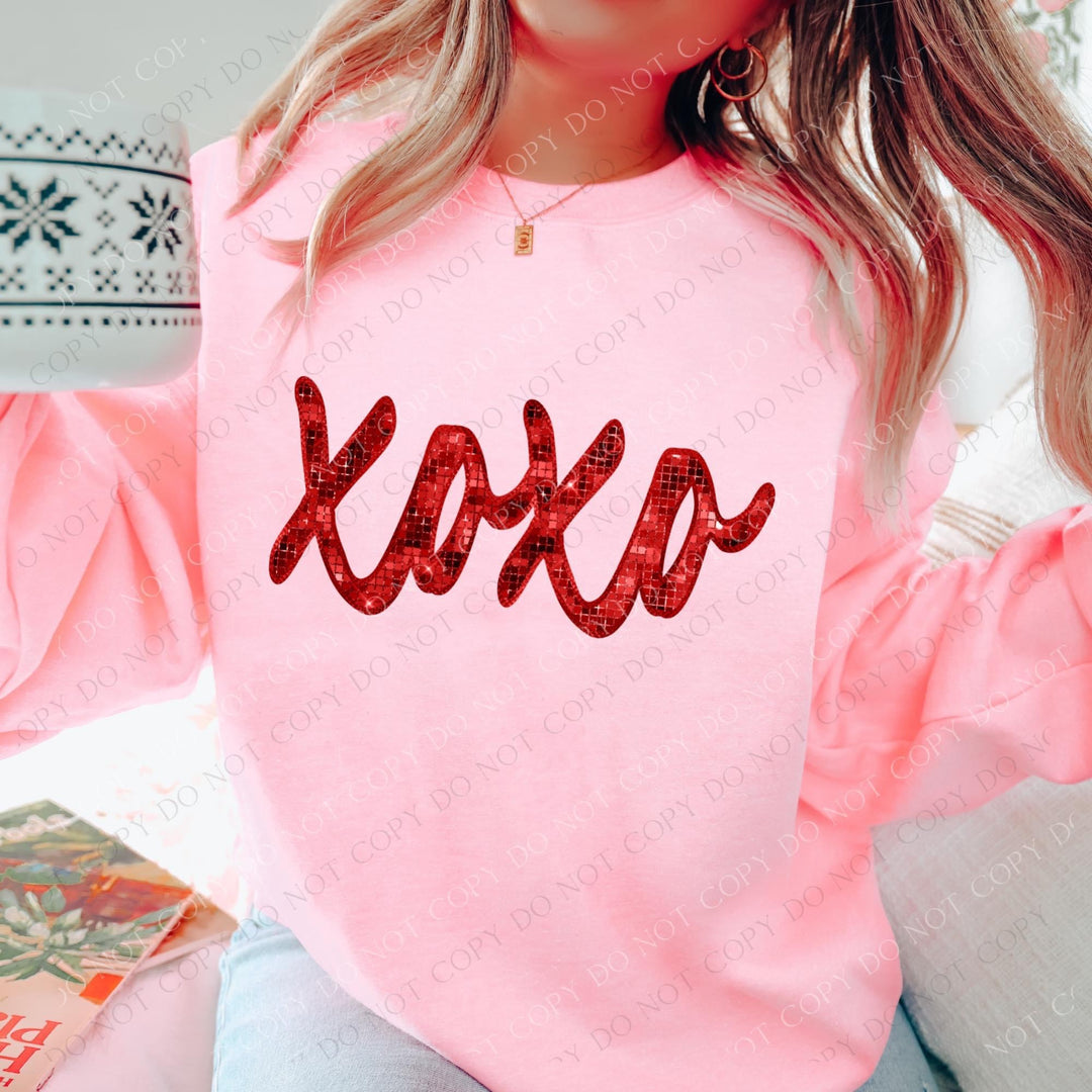 XOXO Sequin Illusion Bling DTF Print