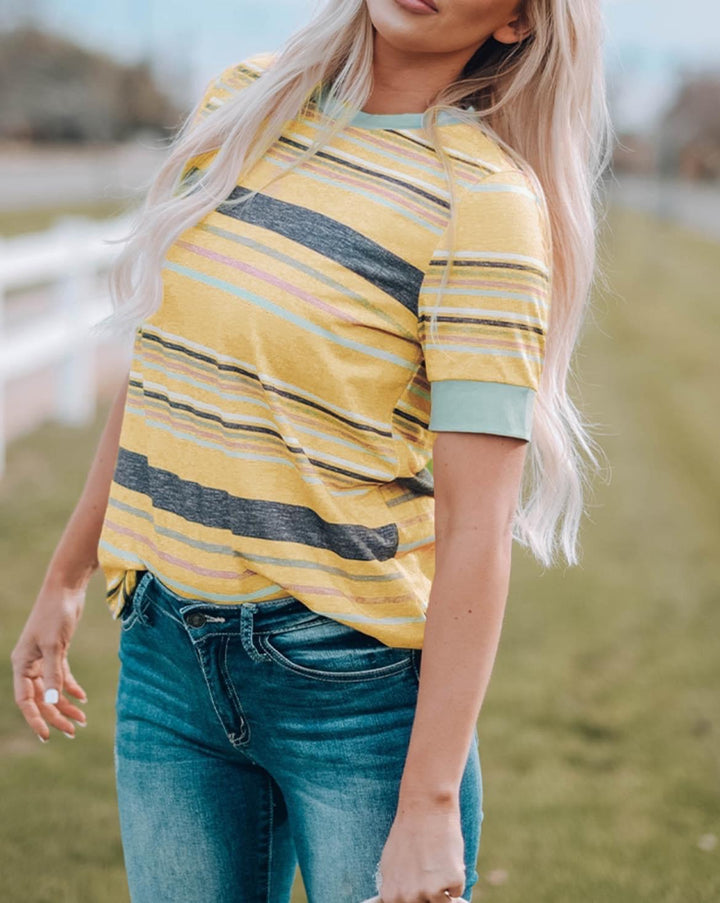 Yellow Striped Top