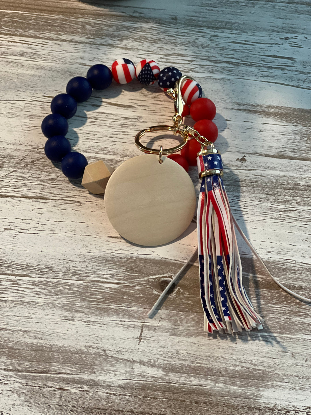 WRIST Americana 4th of July Bracelet Keychain with Disc