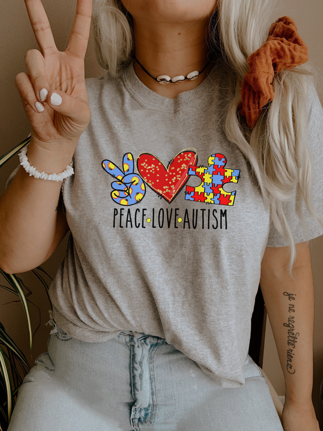 Peace Love Autism  Screen Print (F13)