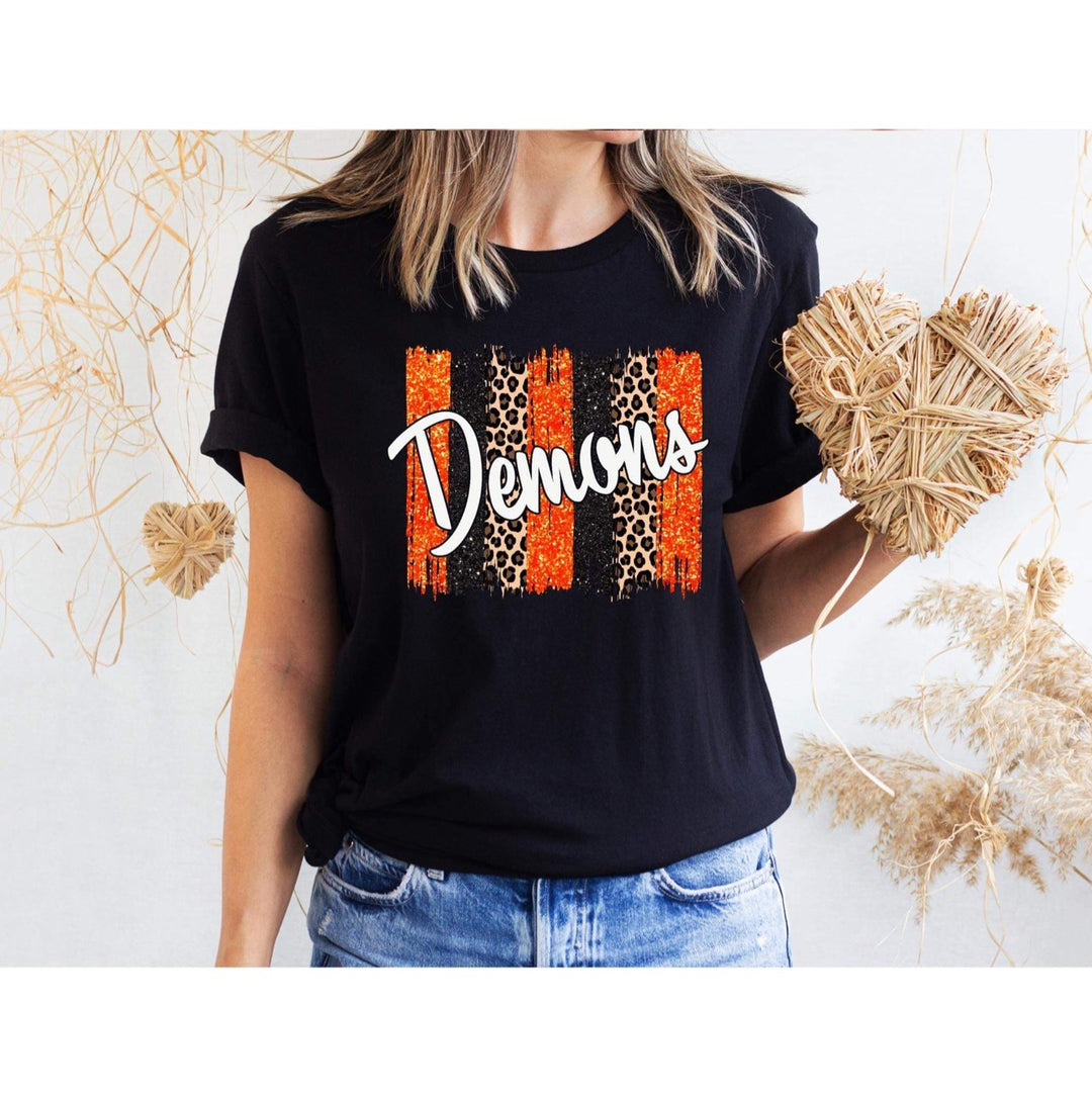 Demons (Orange+Black) Brushstroke DTF Print