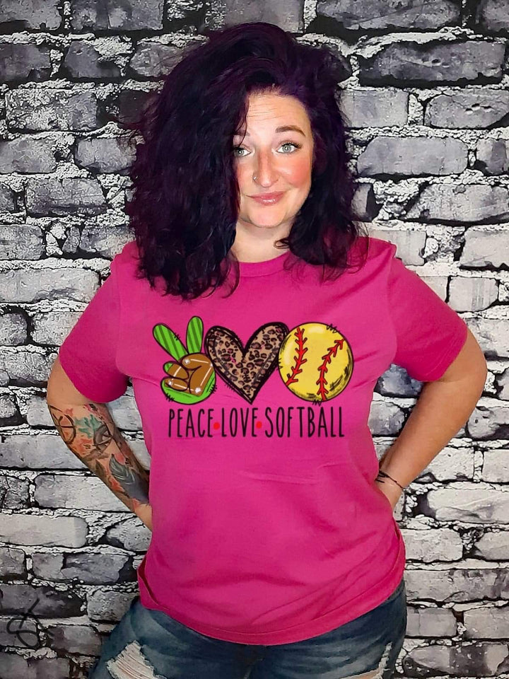 Peace Love Softball Screen Print SPORTS11