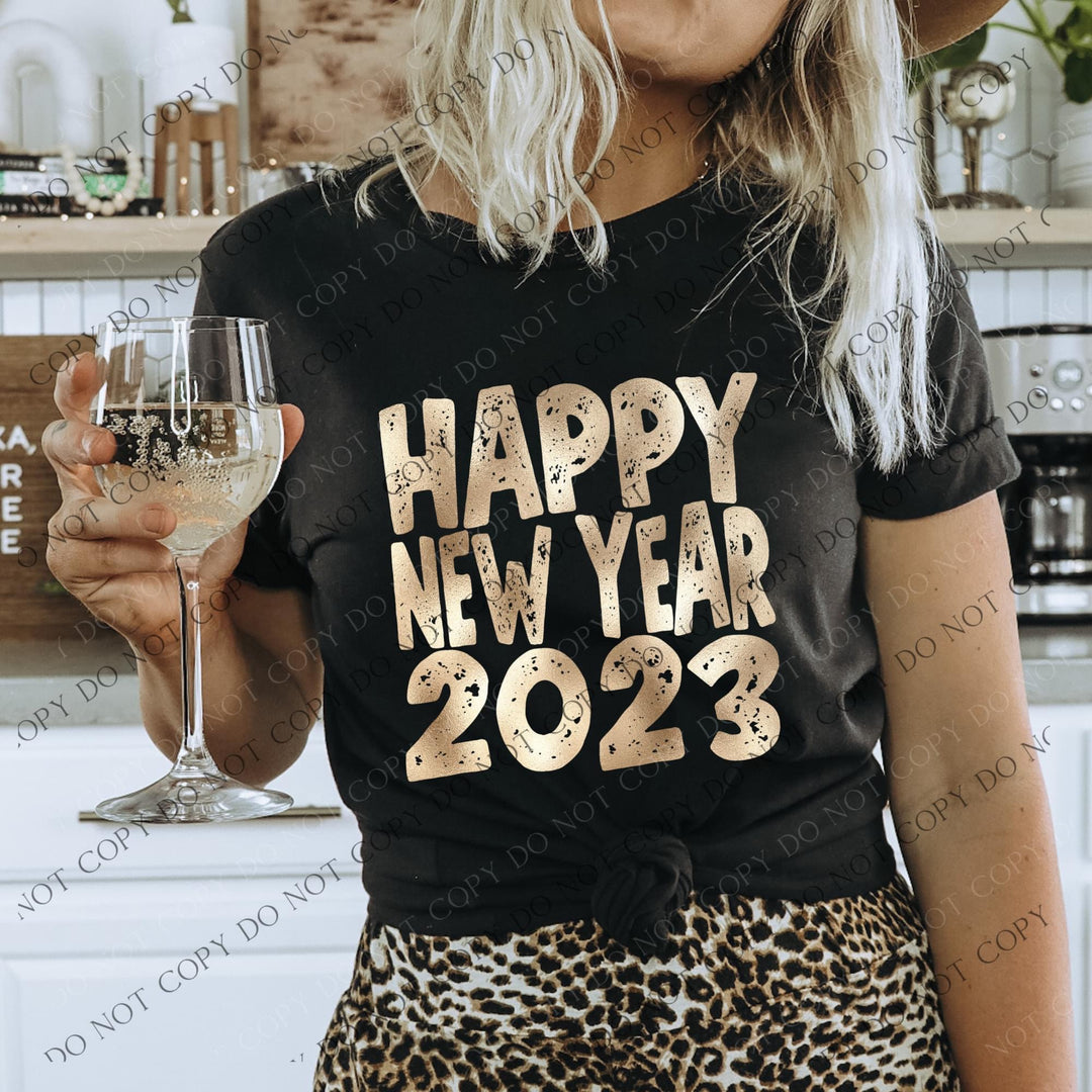 Gold New Year 2023 DTF Print