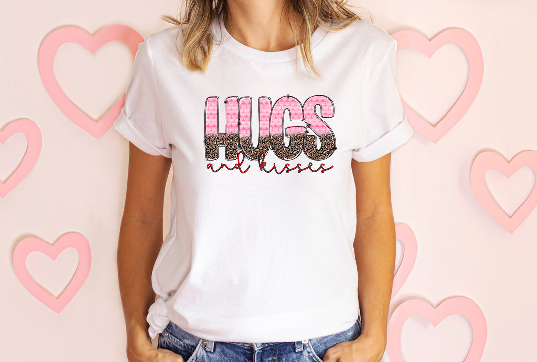 Hugs & Kisses Leopard & Pink Screen Print V43