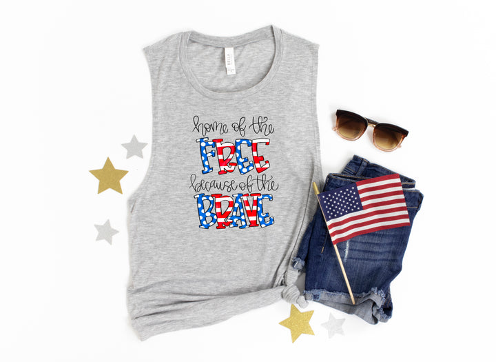 POLKA DOT Home of the Free Because of the Brave DTF Print