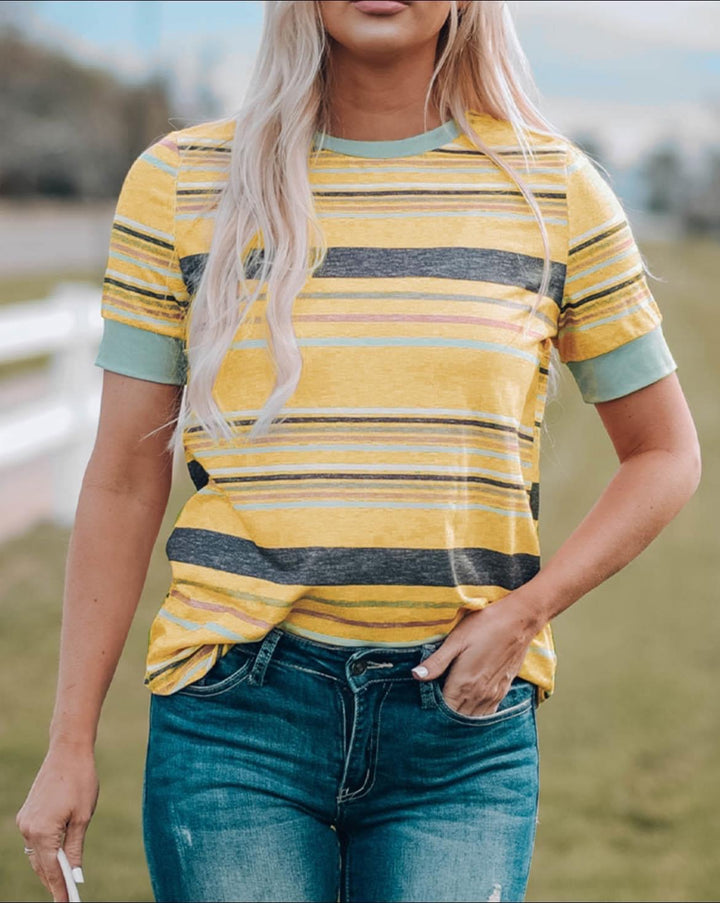 Yellow Striped Top