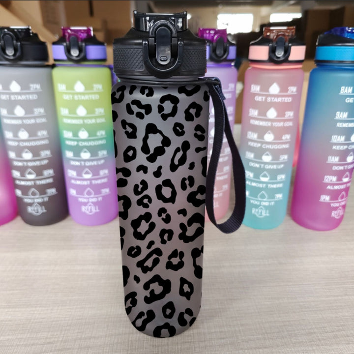 Leopard Print Ombré Water Bottles