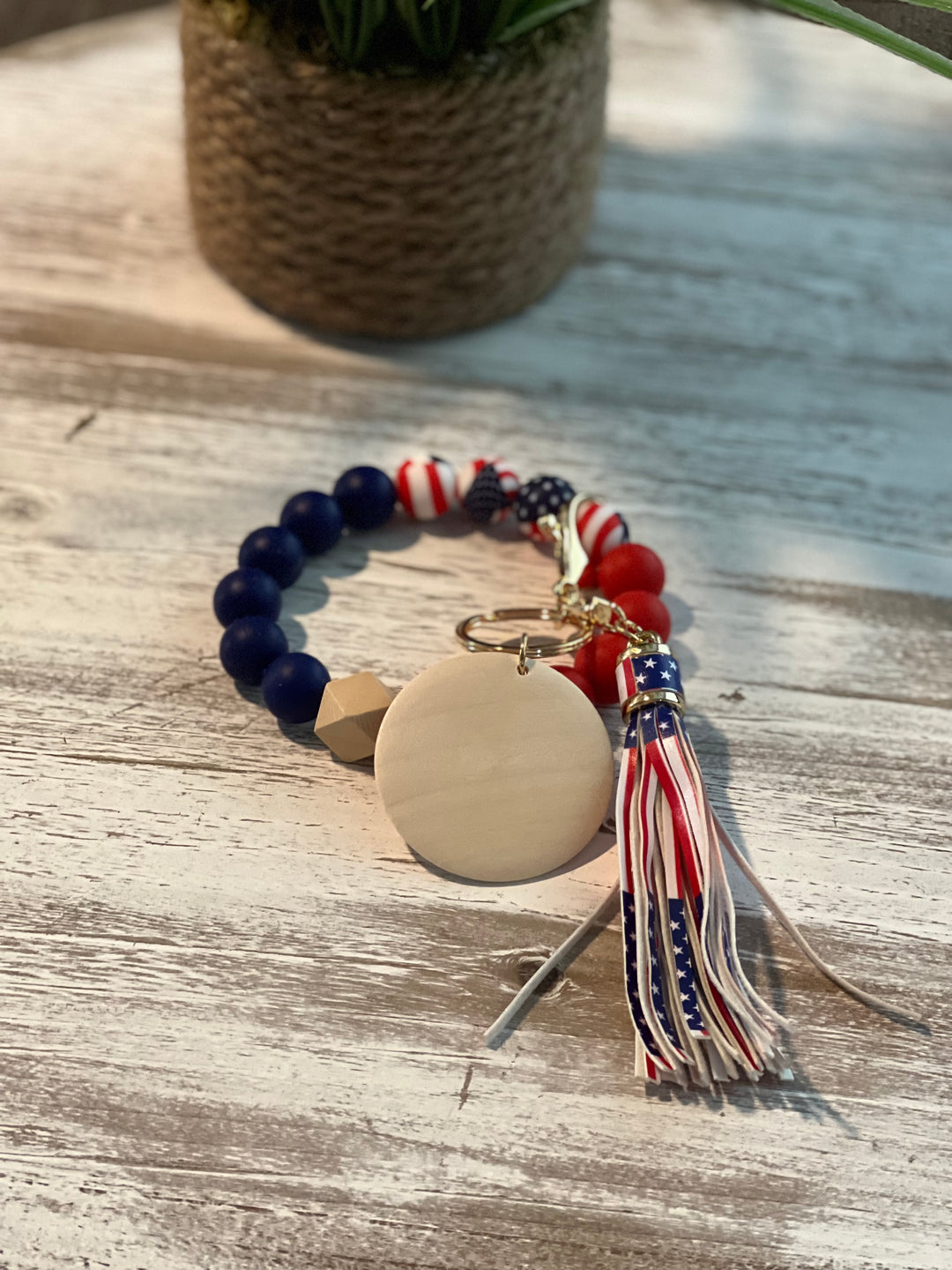 WRIST Americana 4th of July Bracelet Keychain with Disc