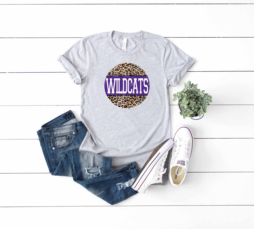 Wildcats Leopard Purple Circle Screen Print SPORTS81