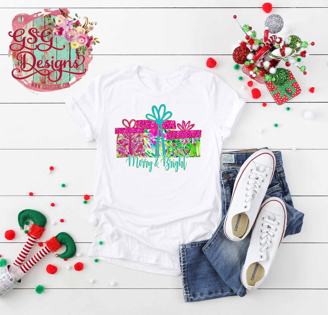 Merry and Bright Gifts Christmas Digital Design File