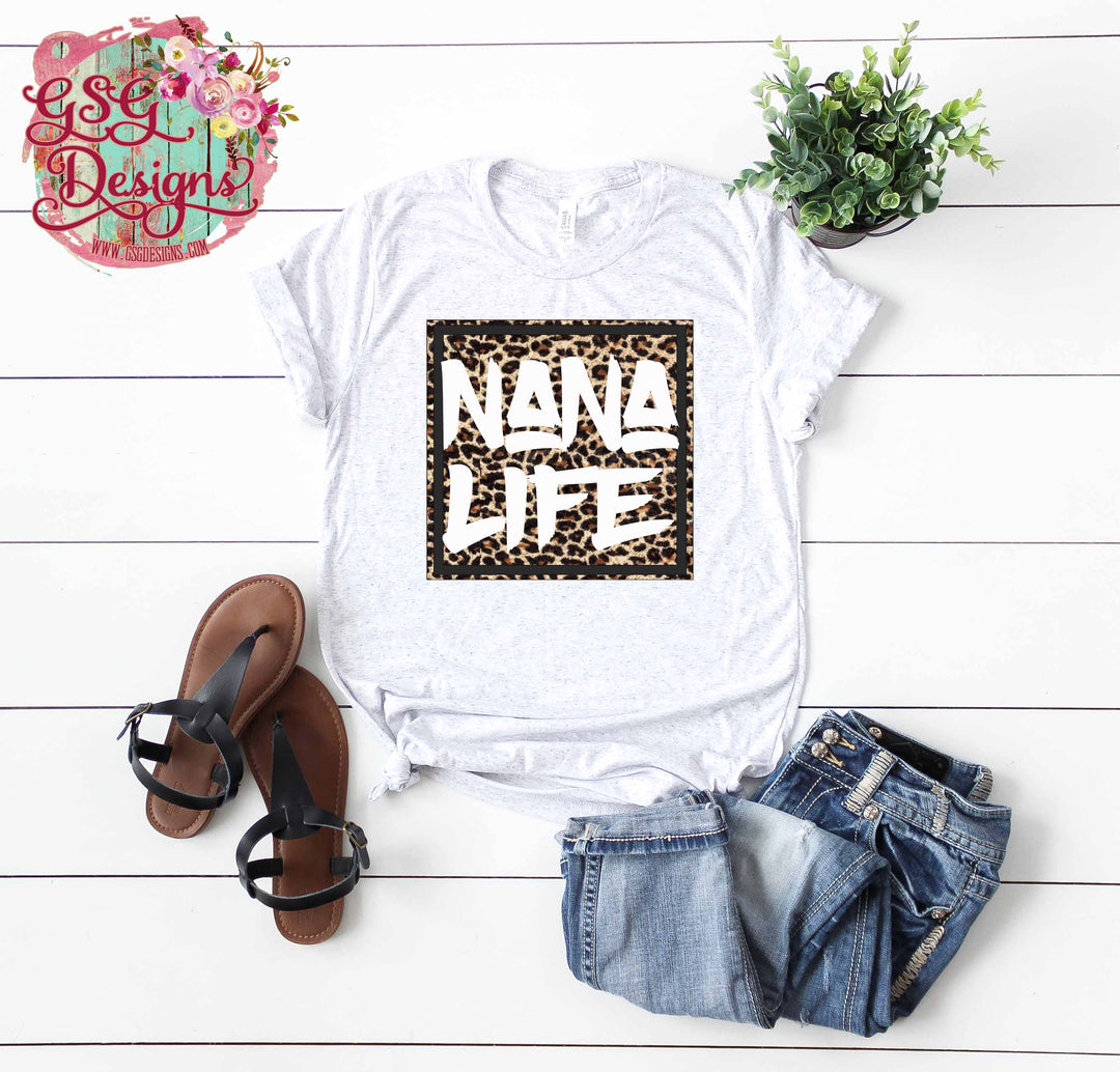 Nana Life Leopard Square Digital Design File PNG