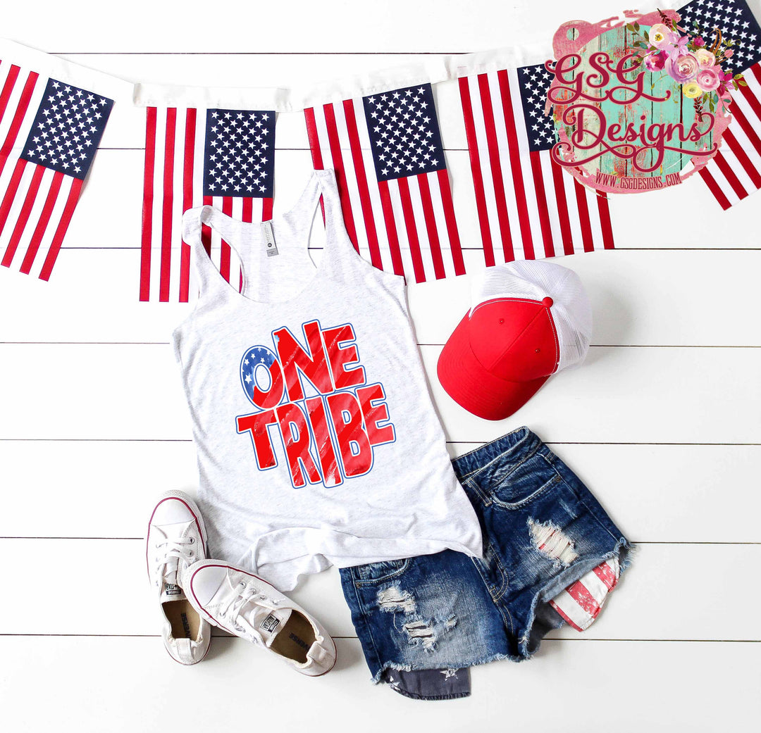 One Tribe Patriotic Screen Print AB3