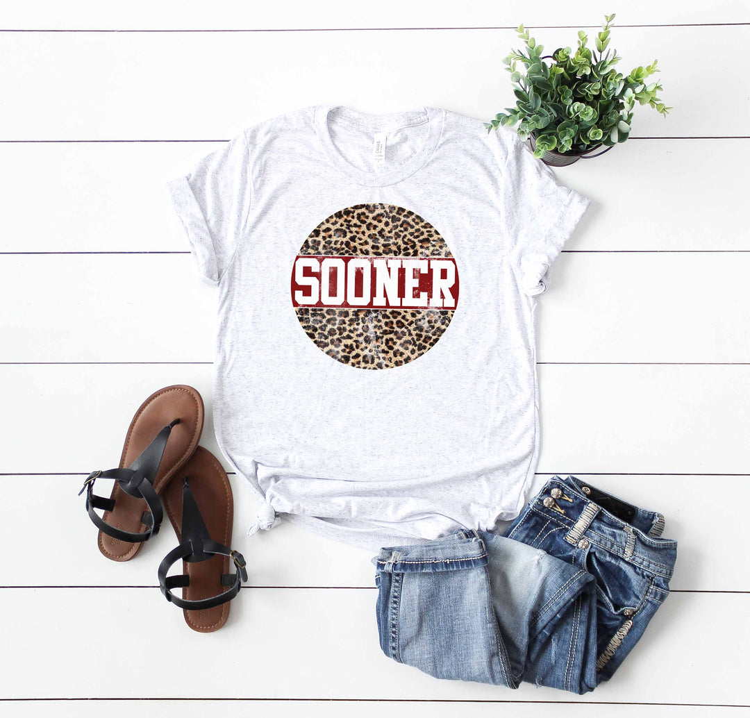 Sooner Leopard Circle DTF Print