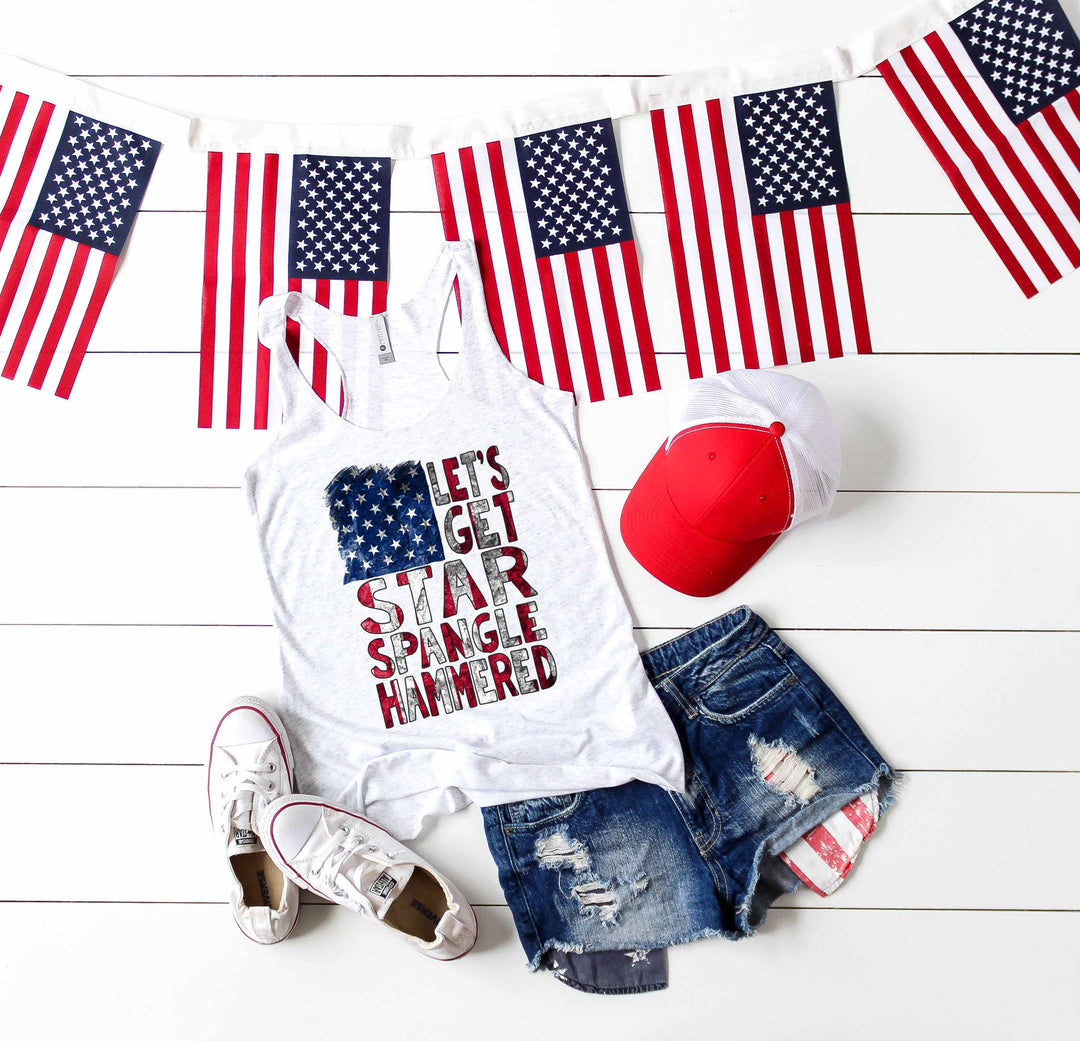 Let's Get Star Spangle Hammered American Flag DTF Print